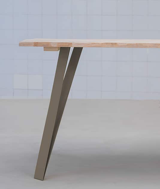 pieds metal table huate ou  basse gris metal