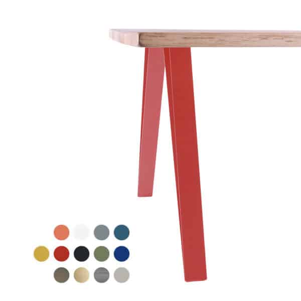 pata de mesa de metal rojo