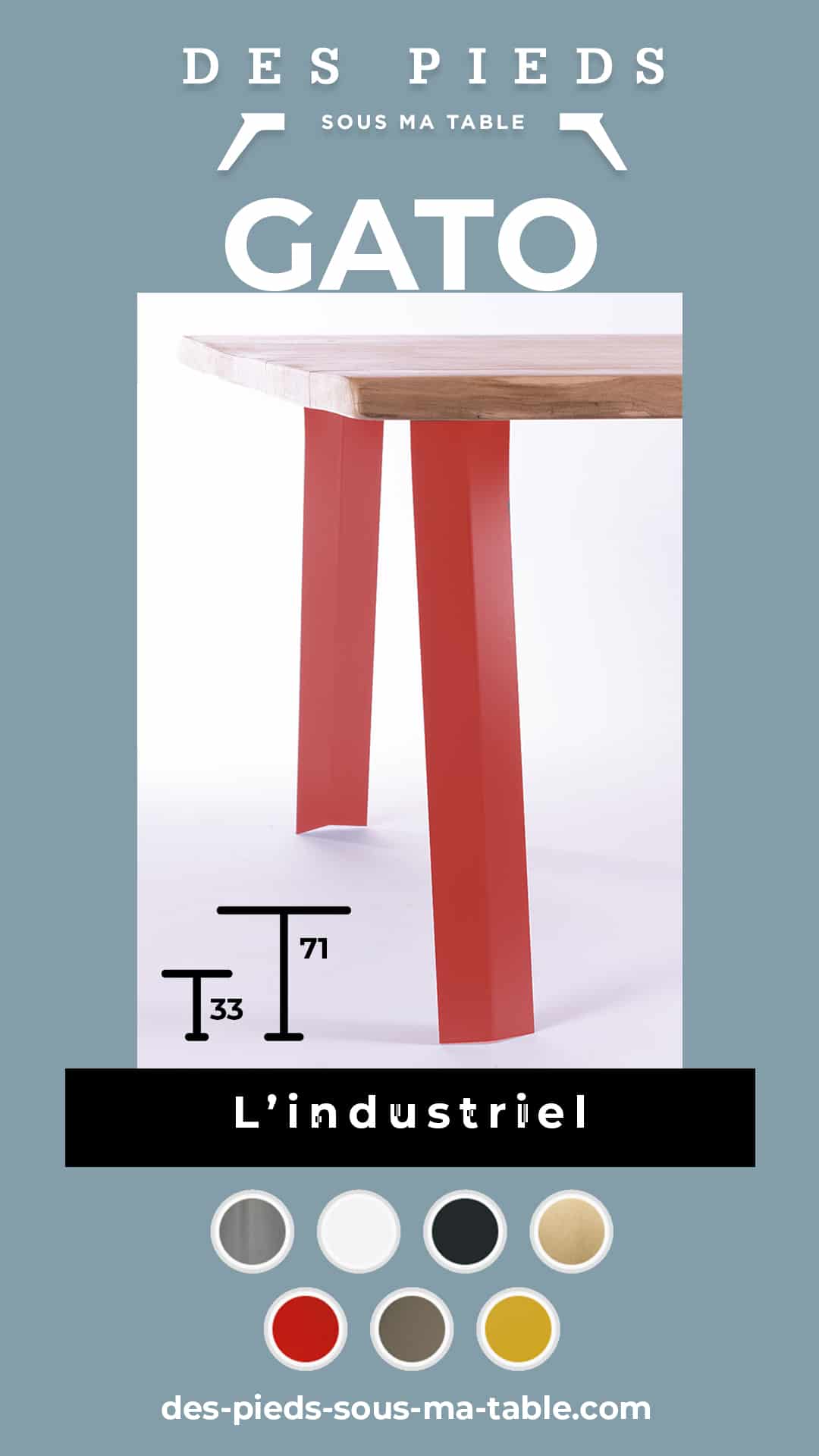 collection pied table industriel