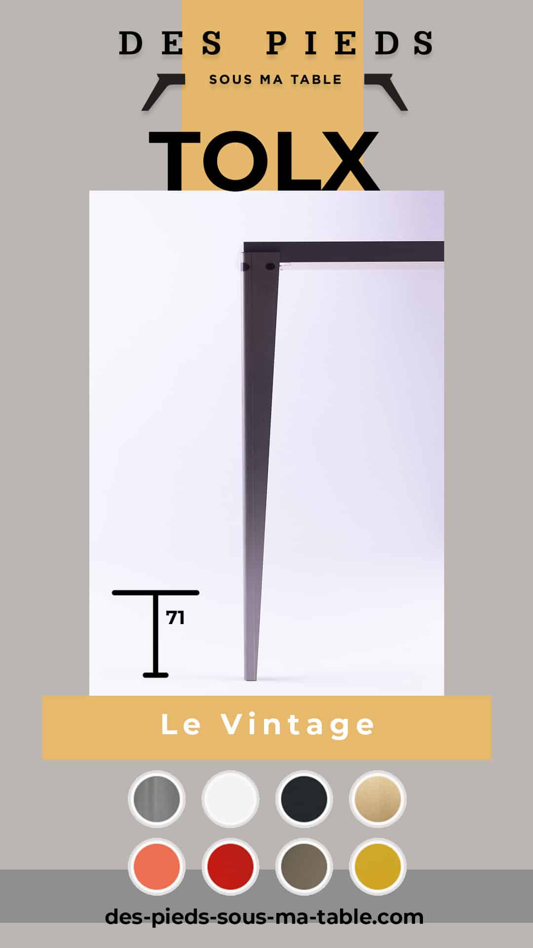 collection pied table vintage tolx