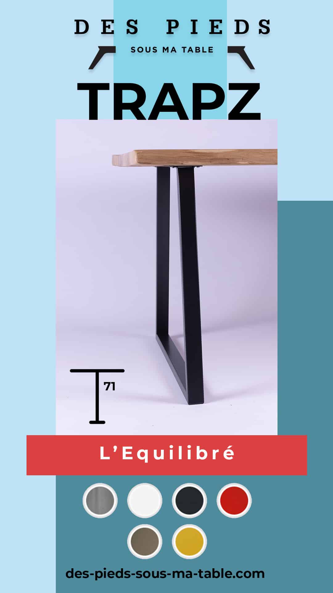 collection pied table stable trapz